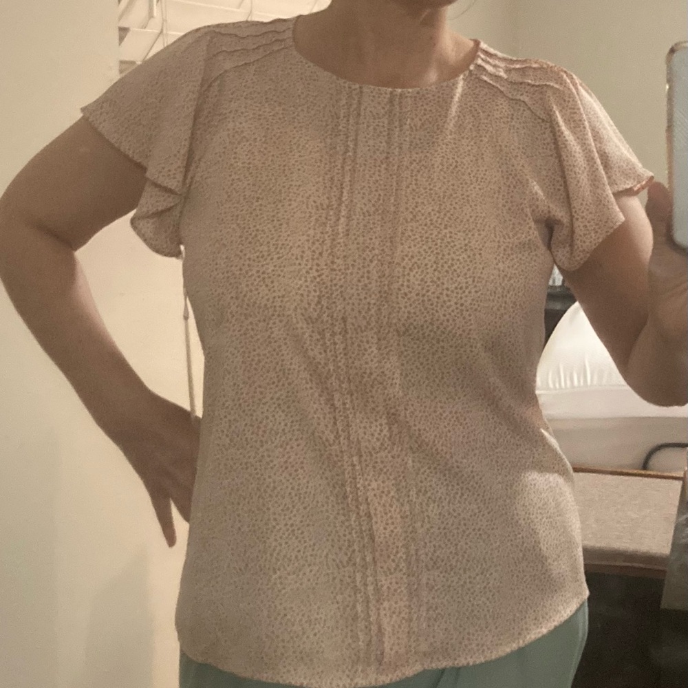 Women's Pink Flutter Sleeve Top